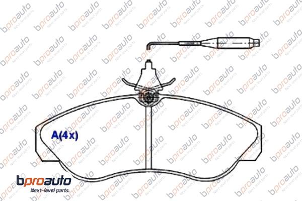 Kit de plaquettes de frein, frein à disque BPROAUTO 1BP30936AA