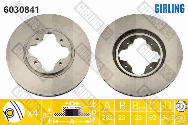 Disque de frein GIRLING 6030841