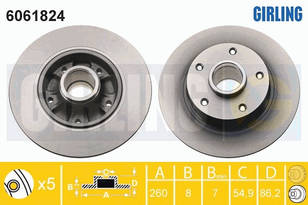 Disque de frein GIRLING 6061824