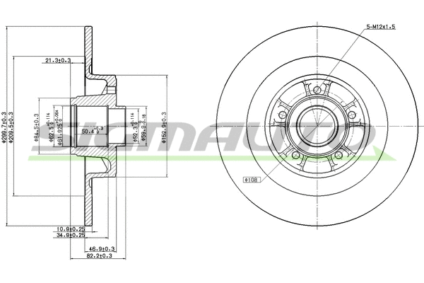 Disque de frein SIGMAUTO DBB655S