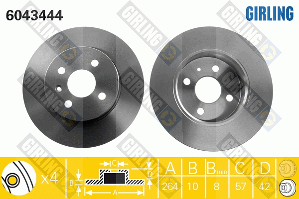 Disque de frein GIRLING 6043444