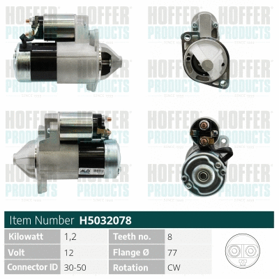 Démarreur HOFFER H5032078