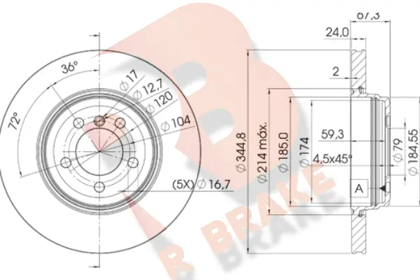 Disque de frein R BRAKE 78RBD26129