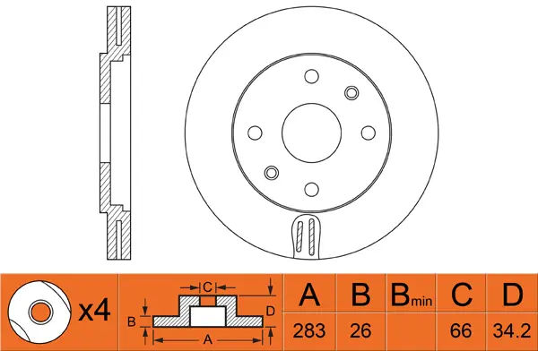Disque de frein FIT FR0263V