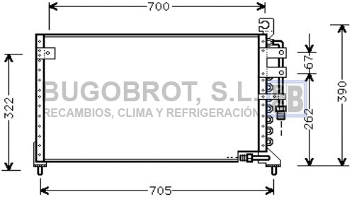 Condenseur, climatisation BUGOBROT 62-MT5099