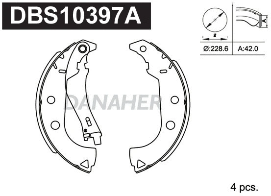Jeu de mâchoires de frein DANAHER DBS10397A