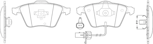 Kit de plaquettes de frein, frein à disque SB BP30352W