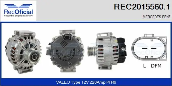 Alternateur RECOFICIAL REC2015560.1
