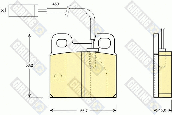 Kit de plaquettes de frein, frein à disque GIRLING 6112502
