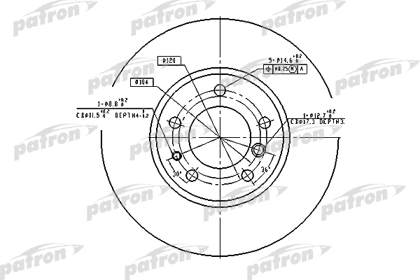 Disque de frein PATRON PBD2556