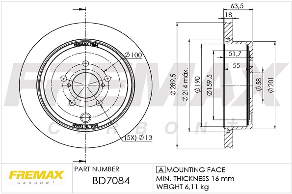 Disque de frein FREMAX BD-7084