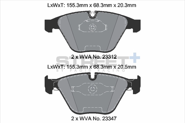 Kit de plaquettes de frein, frein à disque PAGID Racing T8023SP2001