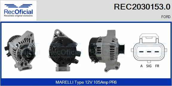 Alternateur RECOFICIAL REC2030153.0