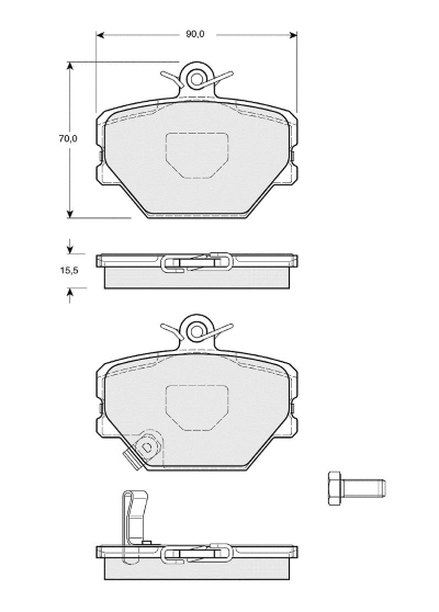 Kit de plaquettes de frein, frein à disque MTR MT460