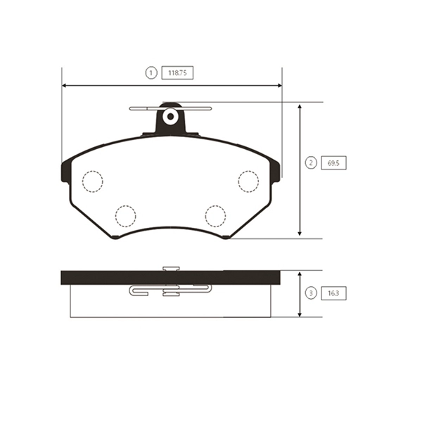 Kit de plaquettes de frein, frein à disque CTR GK1242