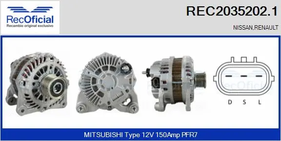 Alternateur RECOFICIAL REC2035202.1