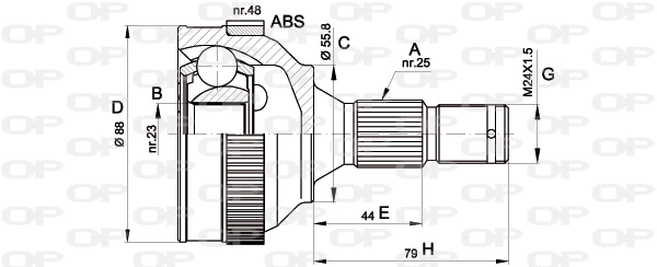Jeu de joints, arbre de transmission OPEN PARTS CVJ5208.10