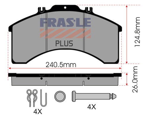Kit de plaquettes de frein, frein à disque FRAS-LE PD/128-K005-PLUS