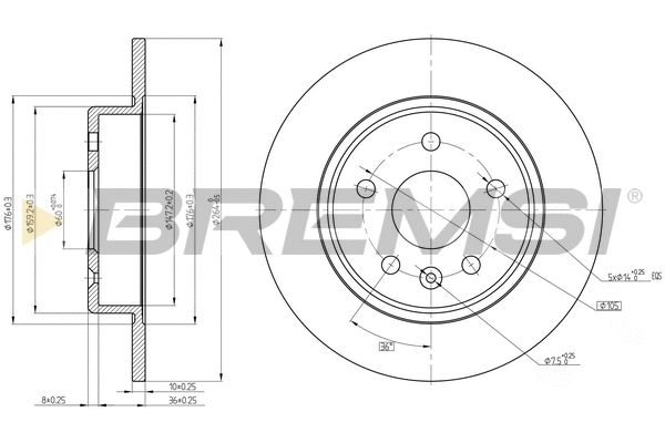 Disque de frein BREMSI CD8426S