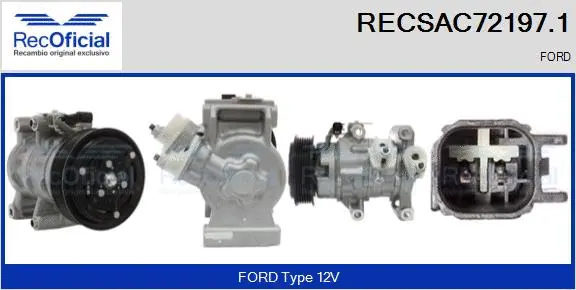 Compresseur, climatisation RECOFICIAL RECSAC72197.1