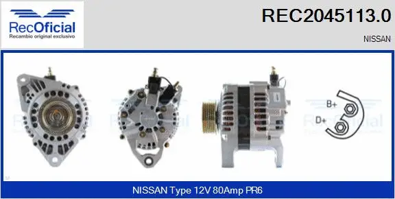 Alternateur RECOFICIAL REC2045113.0