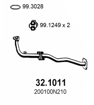 Tuyau d'échappement ASSO 32.1011