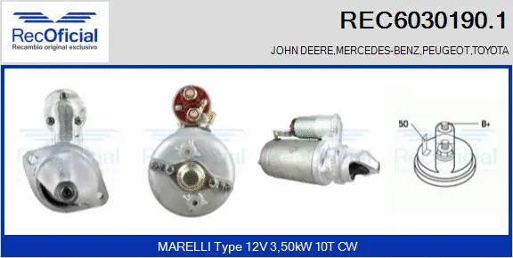 Démarreur RECOFICIAL REC6030190.1