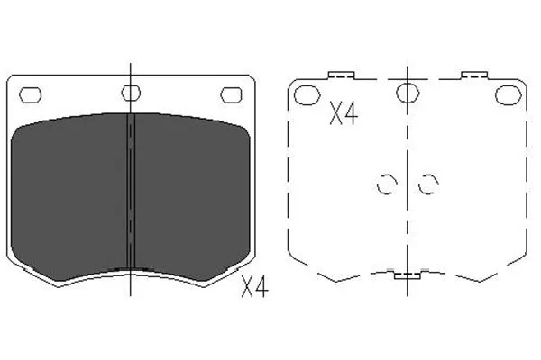 Kit de plaquettes de frein, frein à disque KAVO PARTS KBP-3012