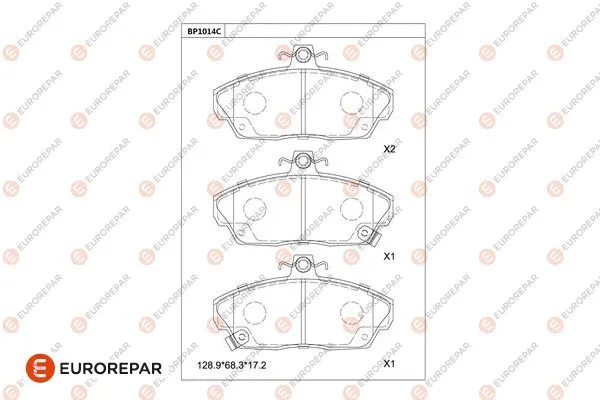 Kit de plaquettes de frein, frein à disque EUROREPAR 1681284680