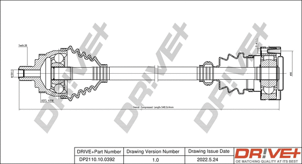Arbre de transmission Dr!ve+ DP2110.10.0392