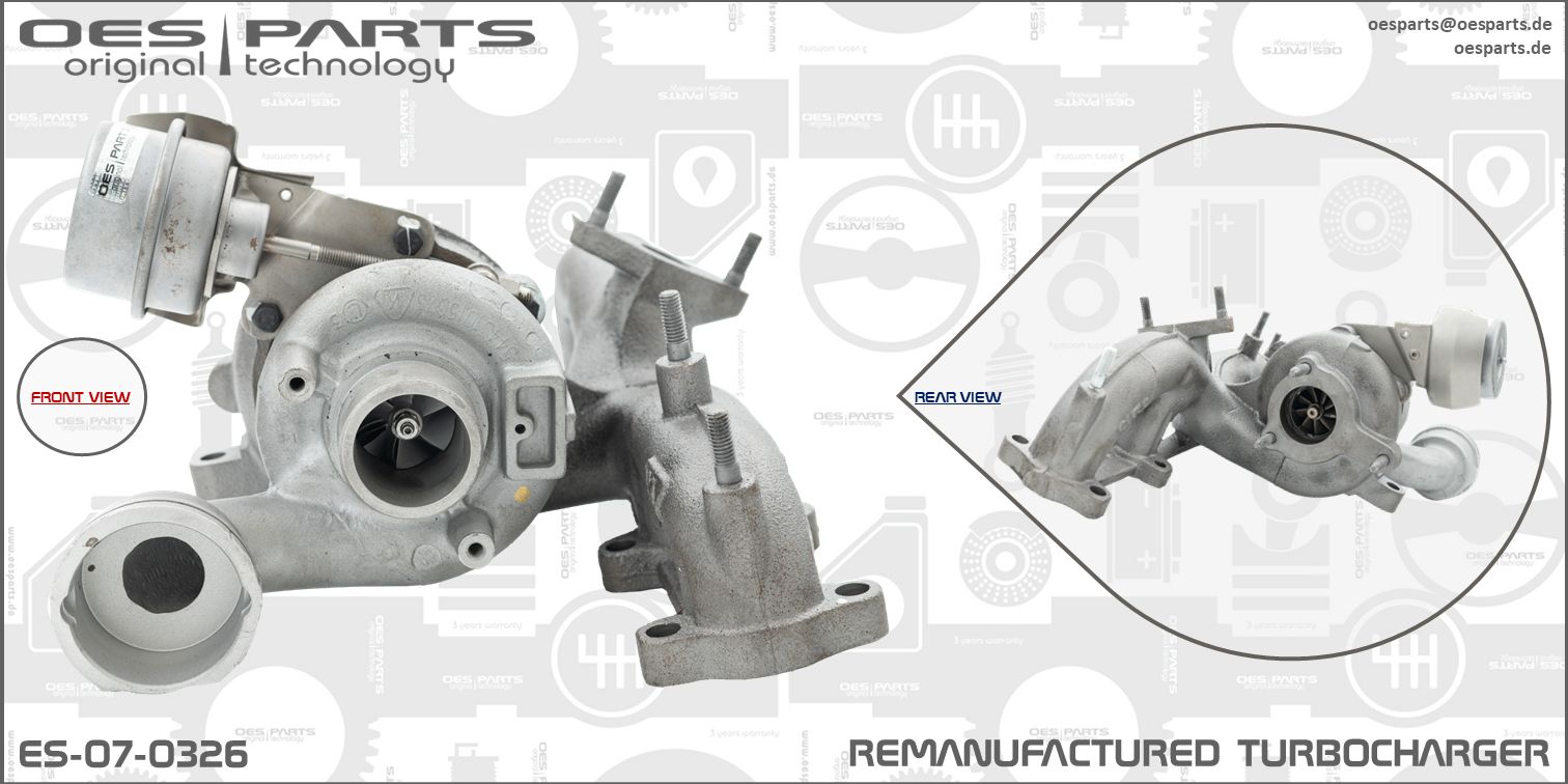 Turbocompresseur, suralimentation OES PARTS ES-07-0326