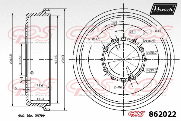 Tambour de frein MAXTECH 862022
