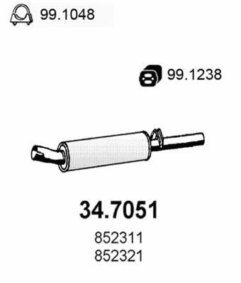 Silencieux arrière ASSO 34.7051