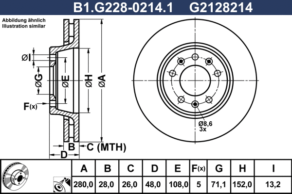 Disque de frein GALFER B1.G228-0214.1
