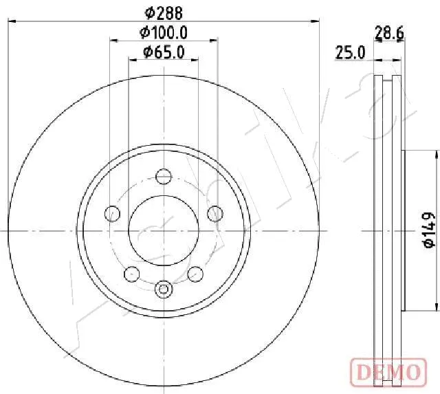 Disque de frein ASHIKA 60-00-0950C