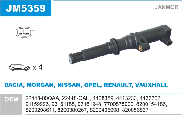 Bobine d'allumage JANMOR JM5359