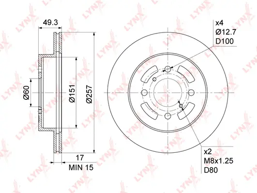Disque de frein LYNXAUTO BN-1135