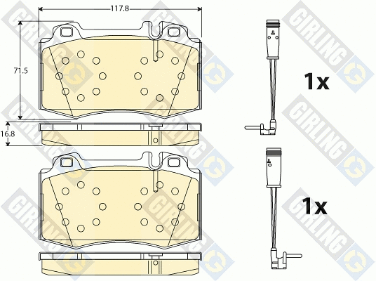 Kit de plaquettes de frein, frein à disque GIRLING 6115432