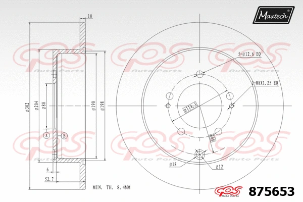 Disque de frein MAXTECH 875653