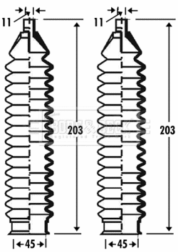 Jeu de joints-soufflets, direction BORG & BECK BSG3287