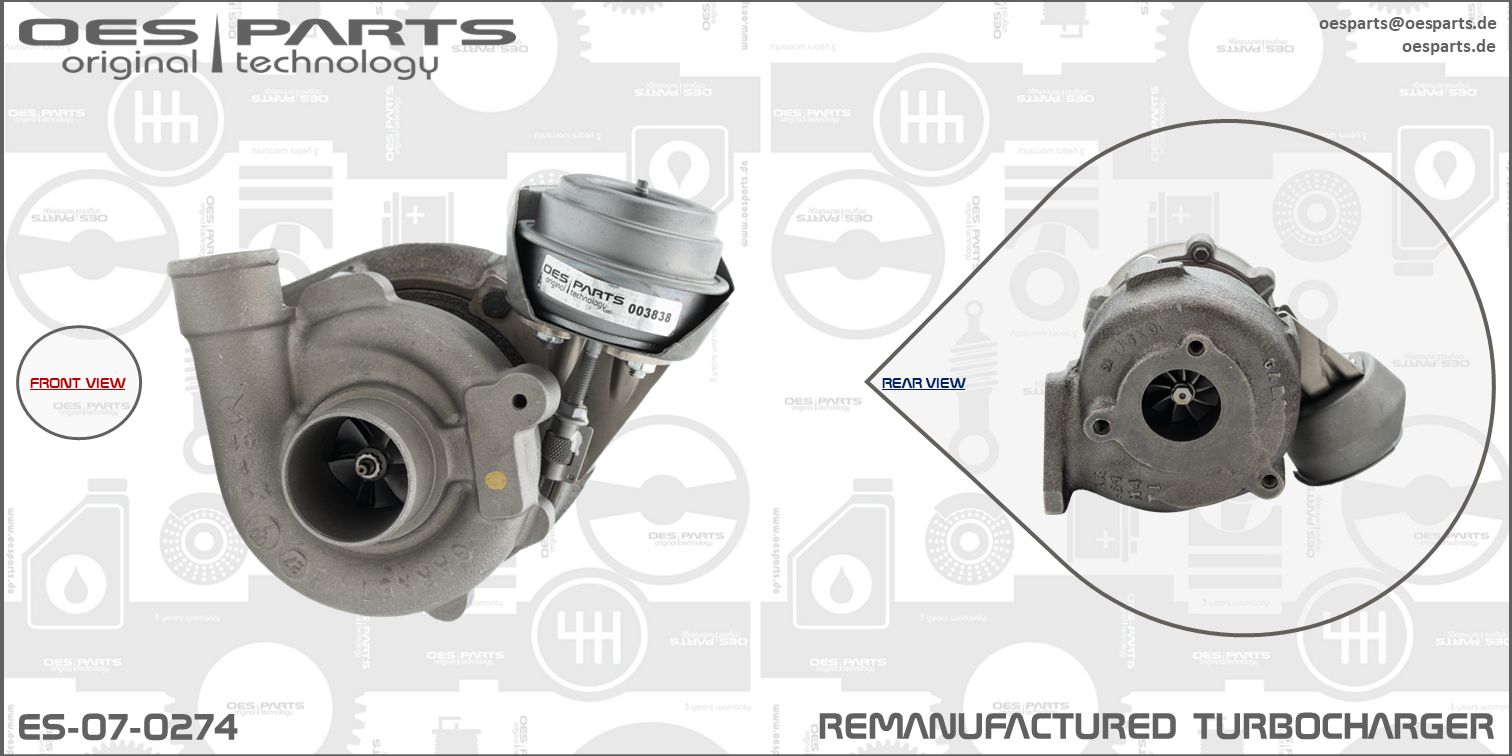 Turbocompresseur, suralimentation OES PARTS ES-07-0274