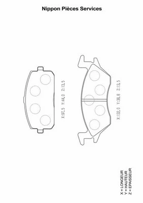 Kit de plaquettes de frein, frein à disque NPS T360A02