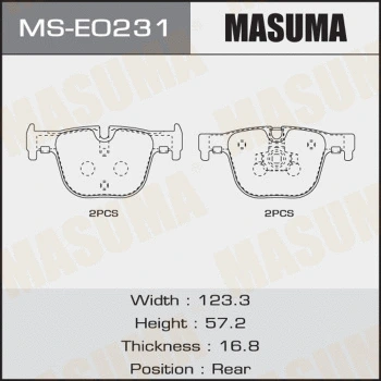 Jeu de mâchoires de frein MASUMA MS-E0231