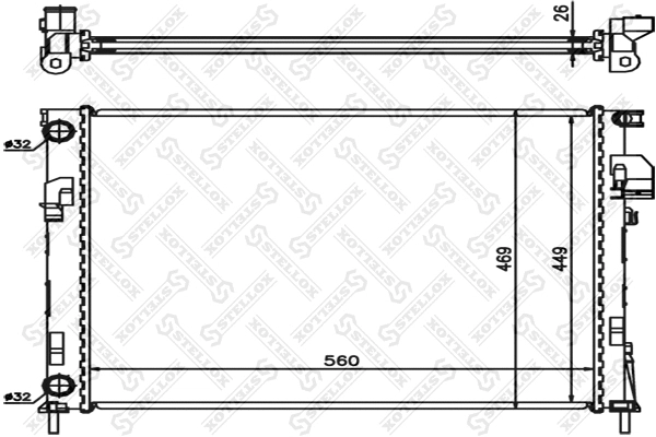 Radiateur, refroidissement du moteur STELLOX 10-26003-SX