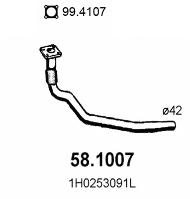 Tuyau d'échappement ASSO 58.1007