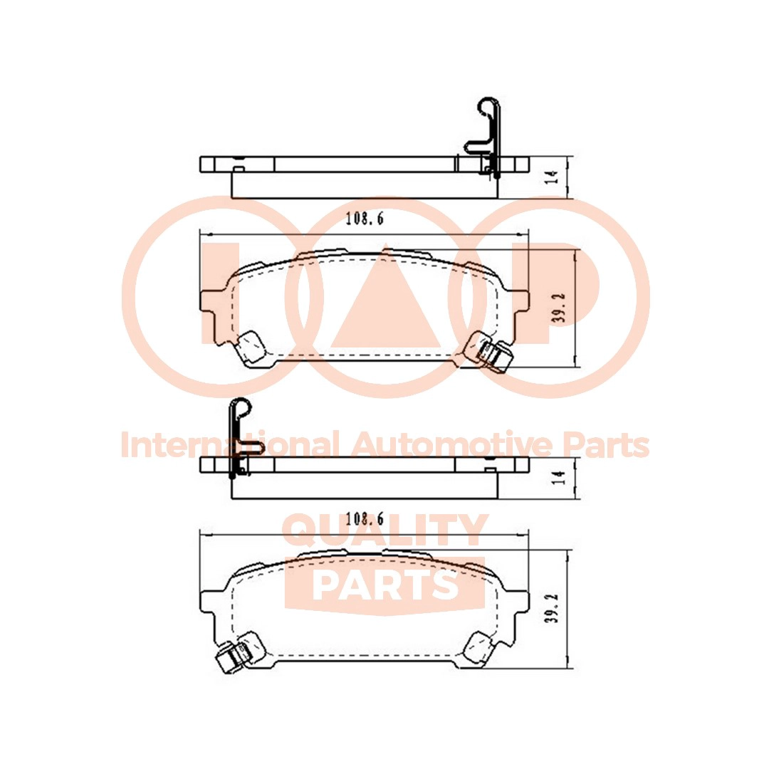 Kit de plaquettes de frein, frein à disque IAP QUALITY PARTS 704-15037