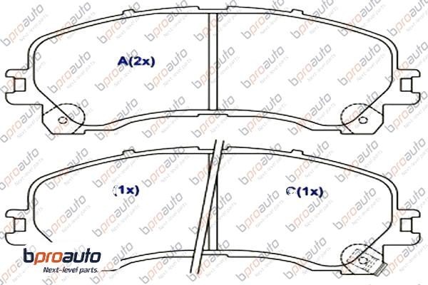 Kit de plaquettes de frein, frein à disque BPROAUTO 1BP31043AA