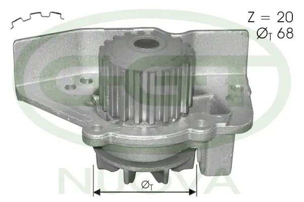 Pompe à eau, refroidissement du moteur GGT PA12303