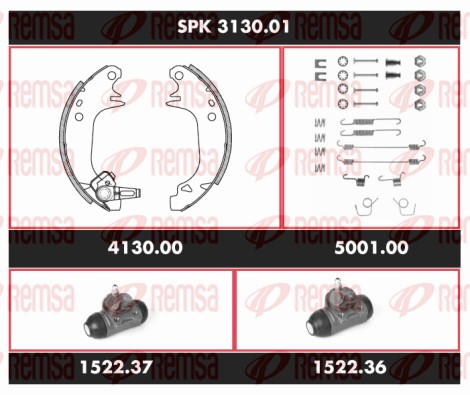 Kit de freins, freins à tambours REMSA SPK 3130.01