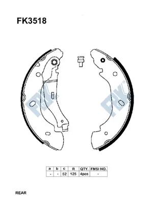 Jeu de mâchoires de frein FBK FK3518